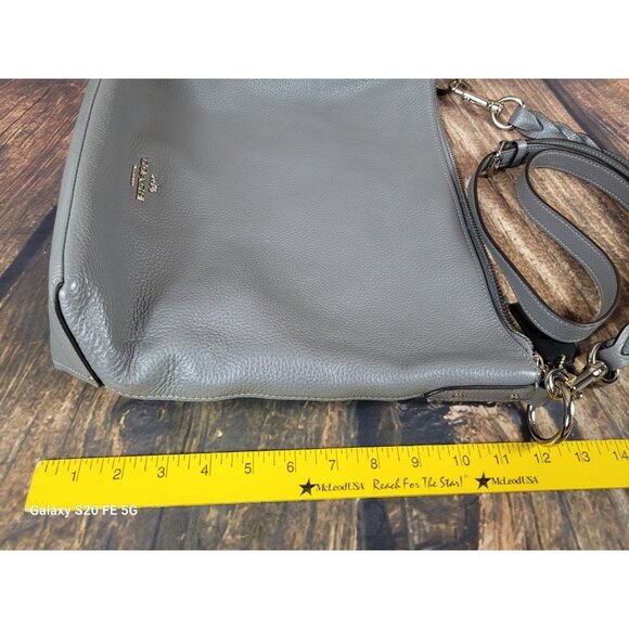 Coach Abby Duffle Gray Pebble Leather F31507 Crossbody Shoulder Purse Excellent - Picture 7 of 10